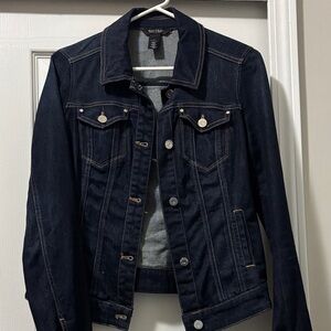 White House Black Market Dark Blue Jean Jacket